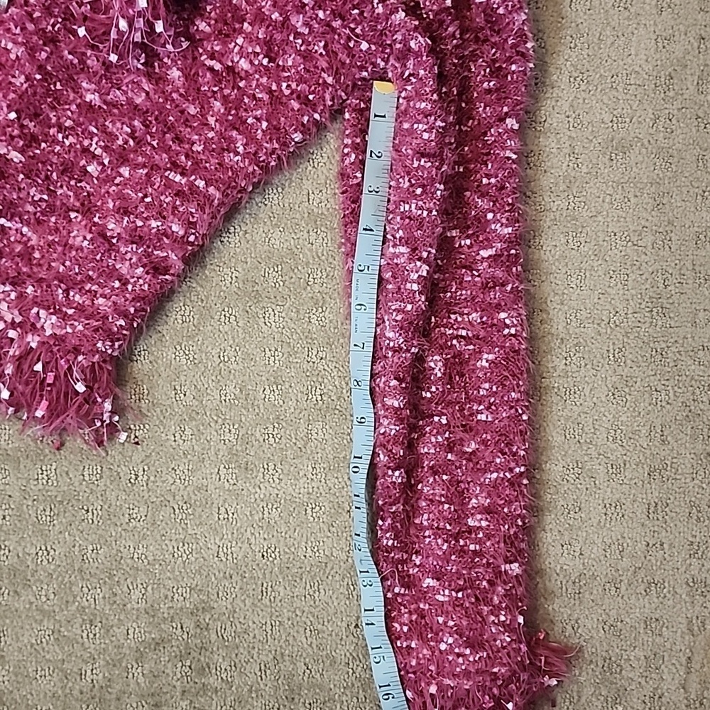 L'AGENCE | Textured Fringe Bouclé Blazer Jacket  | Pink  | XXL - Picture 6 of 6